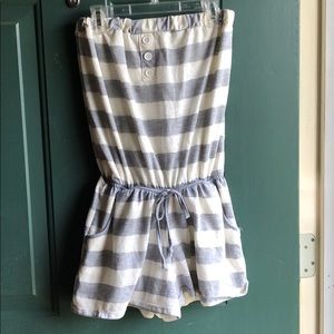 Striped romper with pockets
